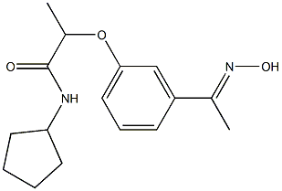 N-cyclopentyl-2-{3-[1-(hydroxyimino)ethyl]phenoxy}propanamide 结构式