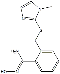 N'-hydroxy-2-{[(1-methyl-1H-imidazol-2-yl)sulfanyl]methyl}benzene-1-carboximidamide 结构式