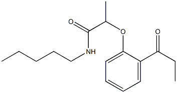 N-pentyl-2-(2-propanoylphenoxy)propanamide 结构式