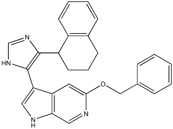 1H-Pyrrolo[2,3-c]pyridine,  5-(phenylmethoxy)-3-[4-(1,2,3,4-tetrahydro-1-naphthalenyl)-1H-imidazol-5-yl]- 结构式