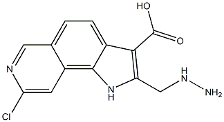 1H-Pyrrolo[2,3-f]isoquinoline-3-carboxylic  acid,  8-chloro-2-(hydrazinylmethyl)- 结构式