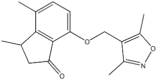 1H-Inden-1-one,  7-[(3,5-dimethyl-4-isoxazolyl)methoxy]-2,3-dihydro-3,4-dimethyl- 结构式