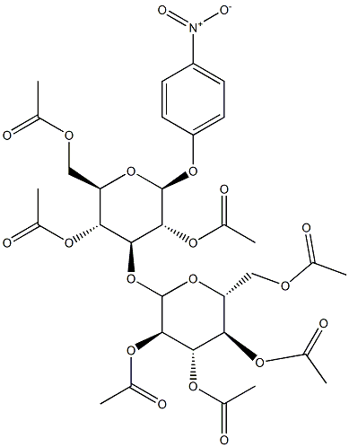 4-Nitrophenyl 2,4,6-Tri-O-acetyl-3-O-(2,3,4,6-tetra-O-acetyl --D-glucopyranosyl)-b-D-glucopyranoside 结构式