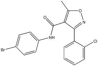 N-(4-bromophenyl)-3-(2-chlorophenyl)-5-methyl-4-isoxazolecarboxamide 结构式