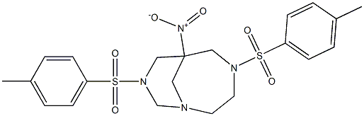 6-nitro-4,8-bis[(4-methylphenyl)sulfonyl]-1,4,8-triazabicyclo[4.3.1]decane 结构式