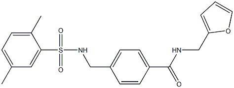4-({[(2,5-dimethylphenyl)sulfonyl]amino}methyl)-N-(2-furylmethyl)benzamide 结构式