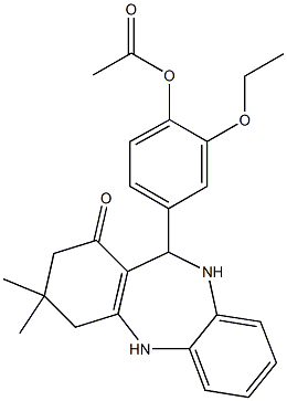 4-(3,3-dimethyl-1-oxo-2,3,4,5,10,11-hexahydro-1H-dibenzo[b,e][1,4]diazepin-11-yl)-2-(ethyloxy)phenyl acetate 结构式