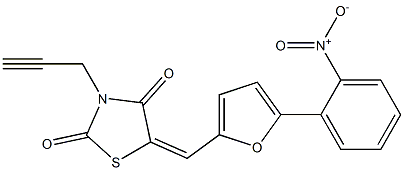 5-[(5-{2-nitrophenyl}-2-furyl)methylene]-3-(2-propynyl)-1,3-thiazolidine-2,4-dione 结构式
