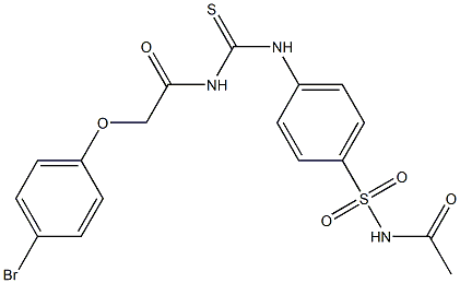 N-acetyl-4-[({[(4-bromophenoxy)acetyl]amino}carbothioyl)amino]benzenesulfonamide 结构式