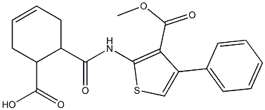 6-({[3-(methoxycarbonyl)-4-phenyl-2-thienyl]amino}carbonyl)-3-cyclohexene-1-carboxylic acid 结构式