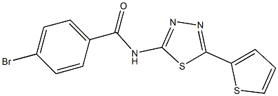 4-bromo-N-(5-thien-2-yl-1,3,4-thiadiazol-2-yl)benzamide 结构式