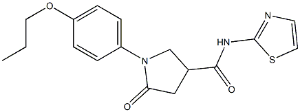 5-oxo-1-(4-propoxyphenyl)-N-(1,3-thiazol-2-yl)-3-pyrrolidinecarboxamide 结构式