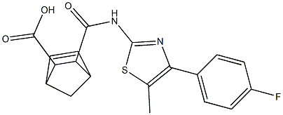 3-({[4-(4-fluorophenyl)-5-methyl-1,3-thiazol-2-yl]amino}carbonyl)bicyclo[2.2.1]hept-5-ene-2-carboxylic acid 结构式