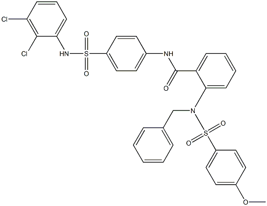 2-{benzyl[(4-methoxyphenyl)sulfonyl]amino}-N-{4-[(2,3-dichloroanilino)sulfonyl]phenyl}benzamide 结构式
