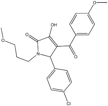 5-(4-chlorophenyl)-3-hydroxy-4-(4-methoxybenzoyl)-1-(3-methoxypropyl)-1,5-dihydro-2H-pyrrol-2-one 结构式
