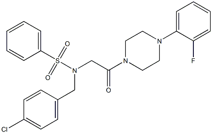 N-(4-chlorobenzyl)-N-{2-[4-(2-fluorophenyl)-1-piperazinyl]-2-oxoethyl}benzenesulfonamide 结构式