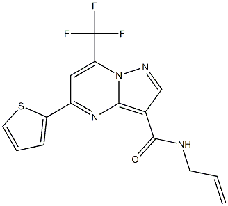 N-prop-2-enyl-5-thien-2-yl-7-(trifluoromethyl)pyrazolo[1,5-a]pyrimidine-3-carboxamide 结构式