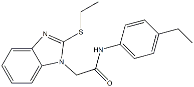 N-(4-ethylphenyl)-2-[2-(ethylsulfanyl)-1H-benzimidazol-1-yl]acetamide 结构式