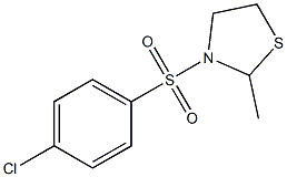 3-[(4-chlorophenyl)sulfonyl]-2-methyl-1,3-thiazolidine 结构式