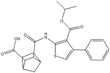 3-({[3-(isopropoxycarbonyl)-4-phenyl-2-thienyl]amino}carbonyl)bicyclo[2.2.1]heptane-2-carboxylic acid 结构式