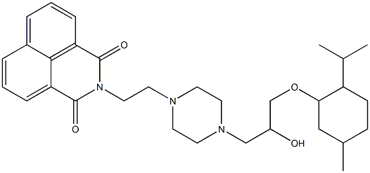 2-[2-(4-{2-hydroxy-3-[(2-isopropyl-5-methylcyclohexyl)oxy]propyl}piperazin-1-yl)ethyl]-1H-benzo[de]isoquinoline-1,3(2H)-dione 结构式