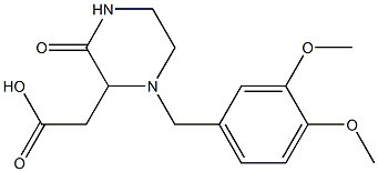 [1-(3,4-dimethoxybenzyl)-3-oxo-2-piperazinyl]acetic acid 结构式