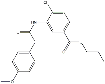 propyl 4-chloro-3-{[(4-methoxyphenyl)acetyl]amino}benzoate 结构式