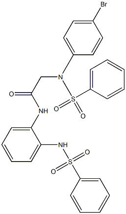 2-[4-bromo(phenylsulfonyl)anilino]-N-{2-[(phenylsulfonyl)amino]phenyl}acetamide 结构式