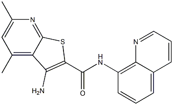 3-amino-4,6-dimethyl-N-(8-quinolinyl)thieno[2,3-b]pyridine-2-carboxamide 结构式
