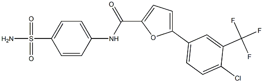 N-[4-(aminosulfonyl)phenyl]-5-[4-chloro-3-(trifluoromethyl)phenyl]-2-furamide 结构式