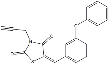 5-(3-phenoxybenzylidene)-3-(2-propynyl)-1,3-thiazolidine-2,4-dione 结构式