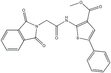 methyl 2-{[(1,3-dioxo-1,3-dihydro-2H-isoindol-2-yl)acetyl]amino}-5-phenylthiophene-3-carboxylate 结构式