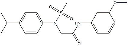 2-[4-isopropyl(methylsulfonyl)anilino]-N-(3-methoxyphenyl)acetamide 结构式