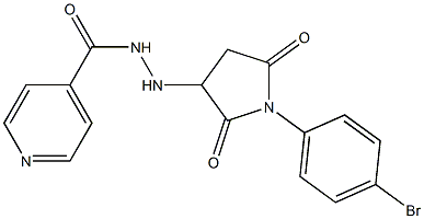 N'-[1-(4-bromophenyl)-2,5-dioxopyrrolidin-3-yl]pyridine-4-carbohydrazide 结构式