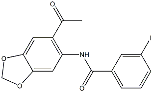 N-(6-acetyl-1,3-benzodioxol-5-yl)-3-iodobenzamide 结构式