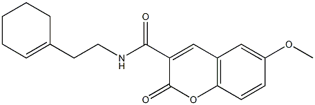 N-(2-cyclohex-1-en-1-ylethyl)-6-(methyloxy)-2-oxo-2H-chromene-3-carboxamide 结构式