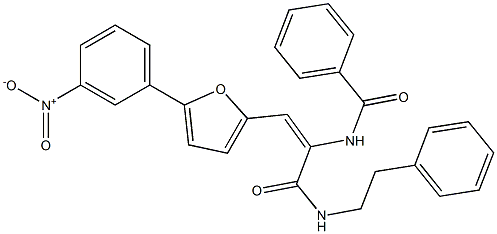 N-(2-(5-{3-nitrophenyl}-2-furyl)-1-{[(2-phenylethyl)amino]carbonyl}vinyl)benzamide 结构式