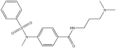 N-[3-(dimethylamino)propyl]-4-[methyl(phenylsulfonyl)amino]benzamide 结构式
