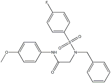 2-{benzyl[(4-fluorophenyl)sulfonyl]amino}-N-(4-methoxyphenyl)acetamide 结构式