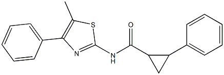 N-(5-methyl-4-phenyl-1,3-thiazol-2-yl)-2-phenylcyclopropanecarboxamide 结构式