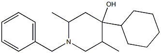 1-benzyl-4-cyclohexyl-2,5-dimethyl-4-piperidinol 结构式
