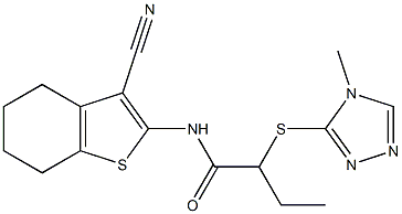 N-(3-cyano-4,5,6,7-tetrahydro-1-benzothien-2-yl)-2-[(4-methyl-4H-1,2,4-triazol-3-yl)sulfanyl]butanamide 结构式