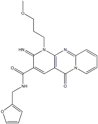 N-(2-furylmethyl)-2-imino-1-(3-methoxypropyl)-5-oxo-1,5-dihydro-2H-dipyrido[1,2-a:2,3-d]pyrimidine-3-carboxamide 结构式