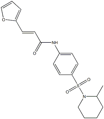 3-(2-furyl)-N-{4-[(2-methyl-1-piperidinyl)sulfonyl]phenyl}acrylamide 结构式