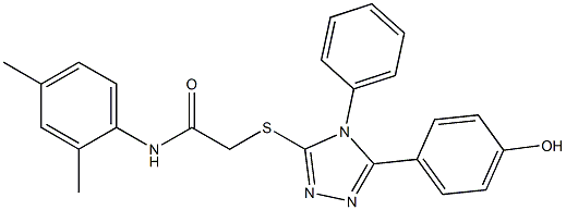 N-(2,4-dimethylphenyl)-2-{[5-(4-hydroxyphenyl)-4-phenyl-4H-1,2,4-triazol-3-yl]sulfanyl}acetamide 结构式