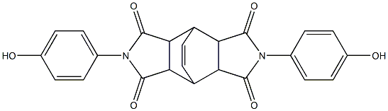4,10-bis(4-hydroxyphenyl)-4,10-diazatetracyclo[5.5.2.0~2,6~.0~8,12~]tetradec-13-ene-3,5,9,11-tetrone 结构式