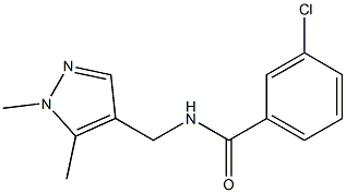 3-chloro-N-[(1,5-dimethyl-1H-pyrazol-4-yl)methyl]benzamide 结构式