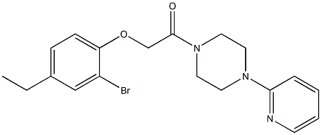 2-bromo-4-ethylphenyl 2-oxo-2-[4-(2-pyridinyl)-1-piperazinyl]ethyl ether 结构式