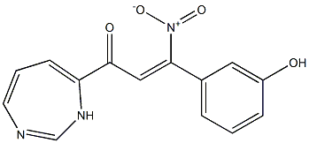1-(1H-1,3-diazepin-7-yl)-3-nitro-3-(3-hydroxyphenyl)-2-propen-1-one 结构式