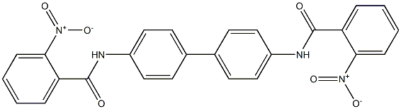 2-nitro-N-[4'-({2-nitrobenzoyl}amino)[1,1'-biphenyl]-4-yl]benzamide 结构式
